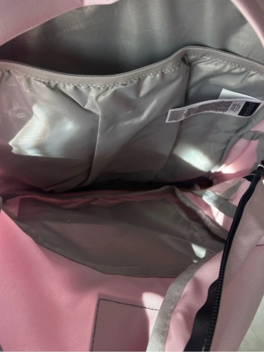 Pink Nylon Tote with Interior Organizer